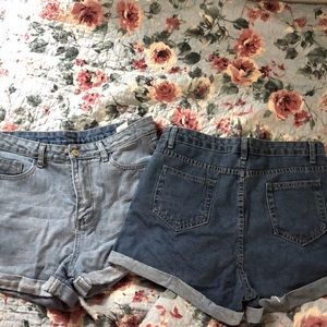 Two SHEIN Highwaisted Jean Shorts